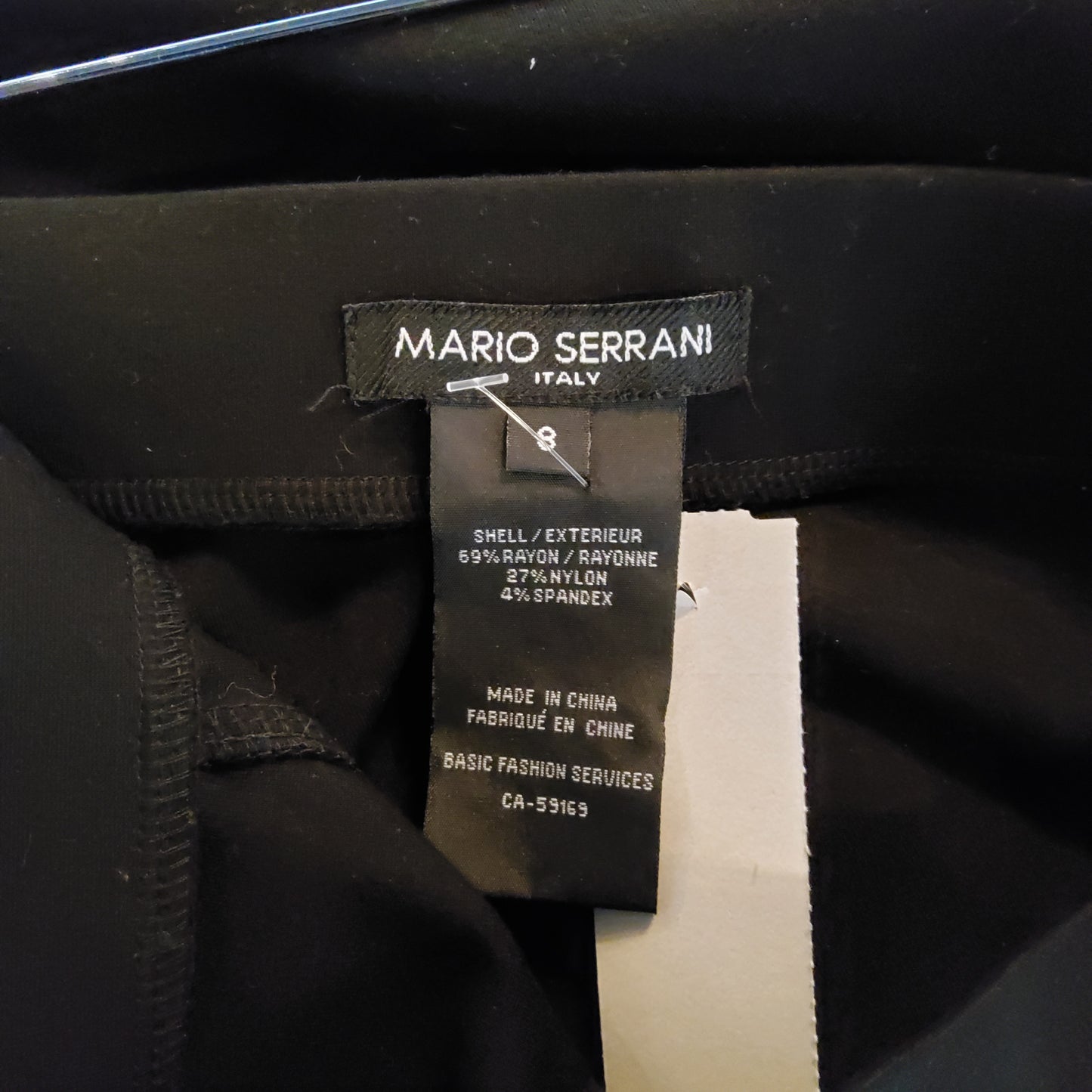 Mario Serrani Italy Black Pencil Skirt Sz 8