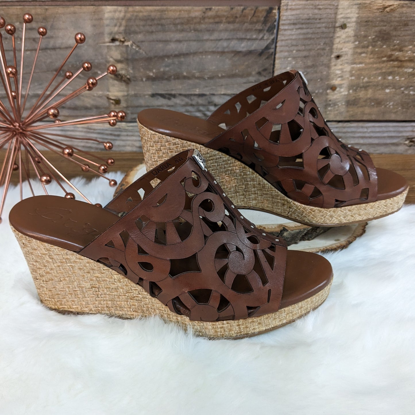 Brighton Daria Wedge Sandals Sz 8