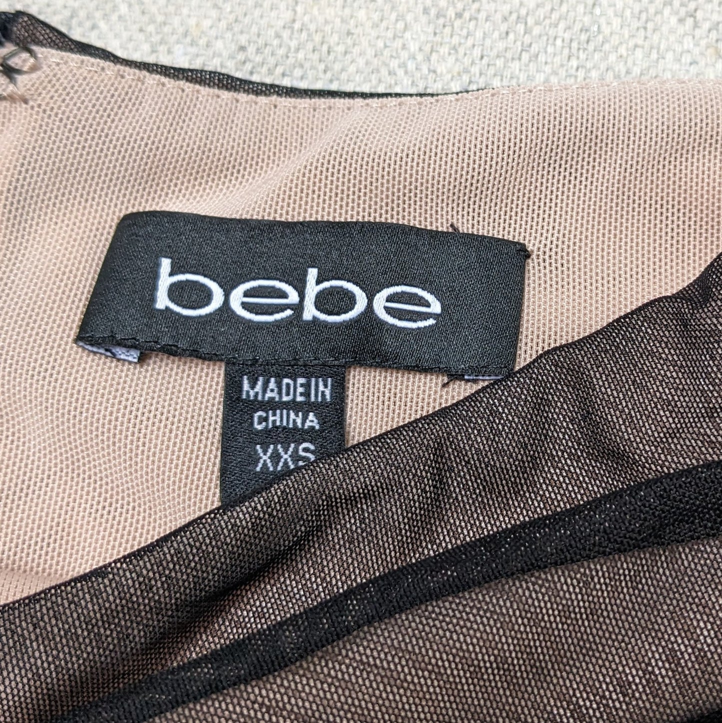 Bebe Roushed Mini Dress Sz XXS