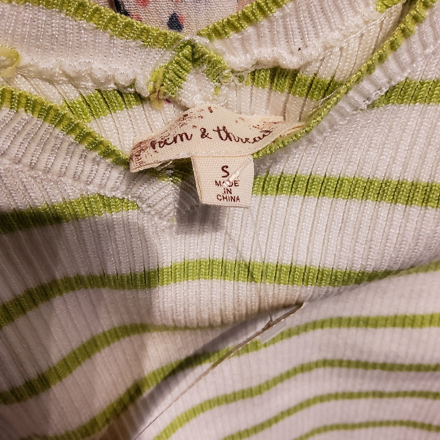 Hem & Thread Striped Knit Tank Sz S
