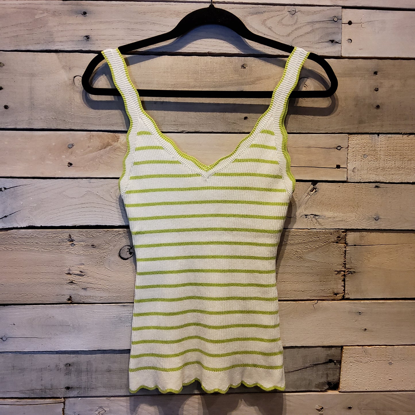 Hem & Thread Striped Knit Tank Sz S
