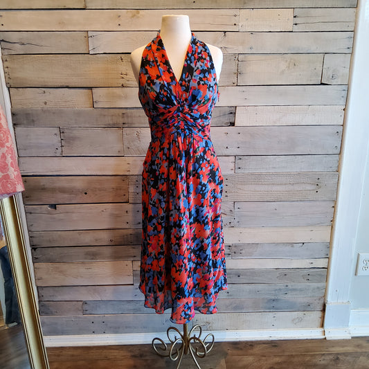 Evan Piccone Floral Midi Dress Sz 4