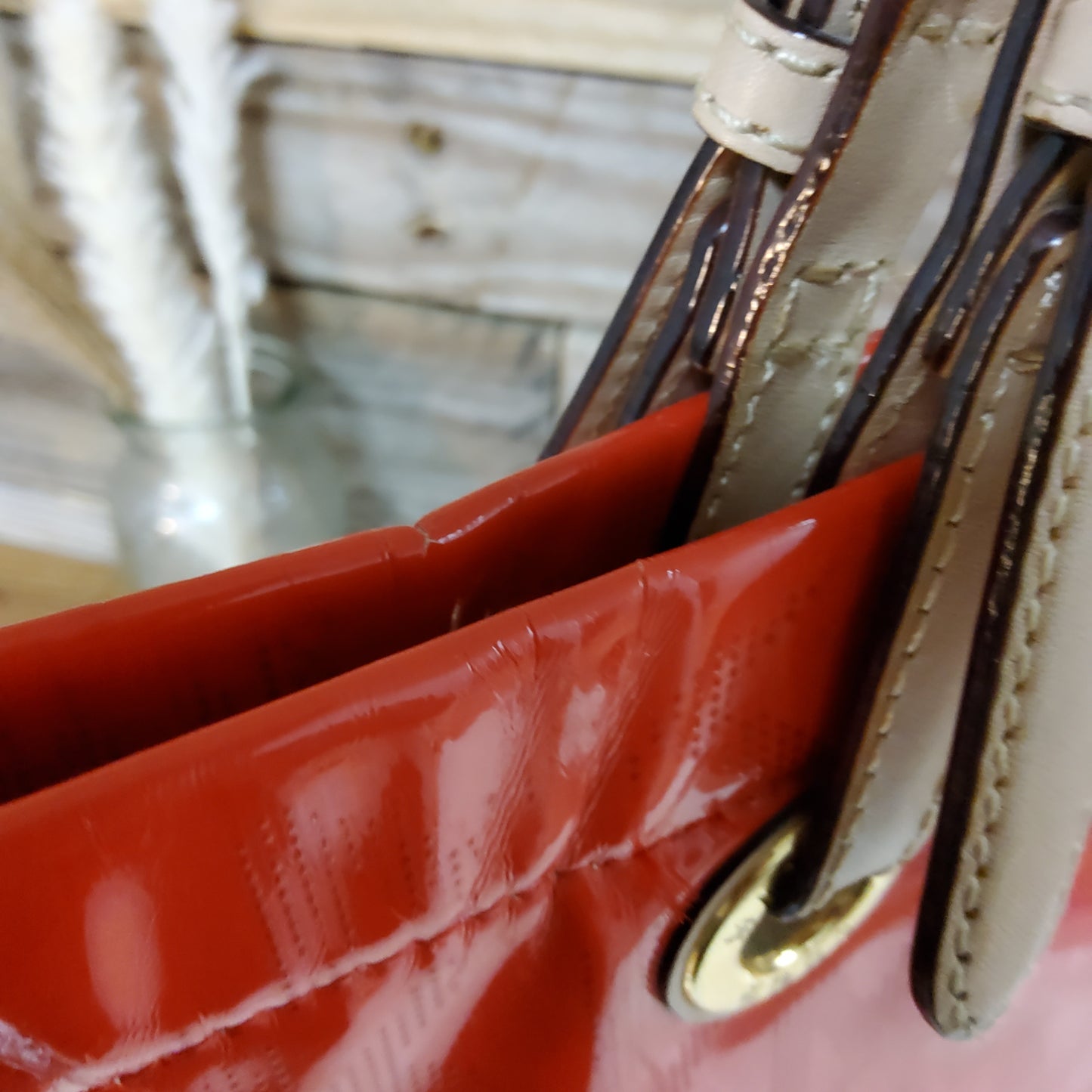 Michael Kors Red Patent Leather Tote