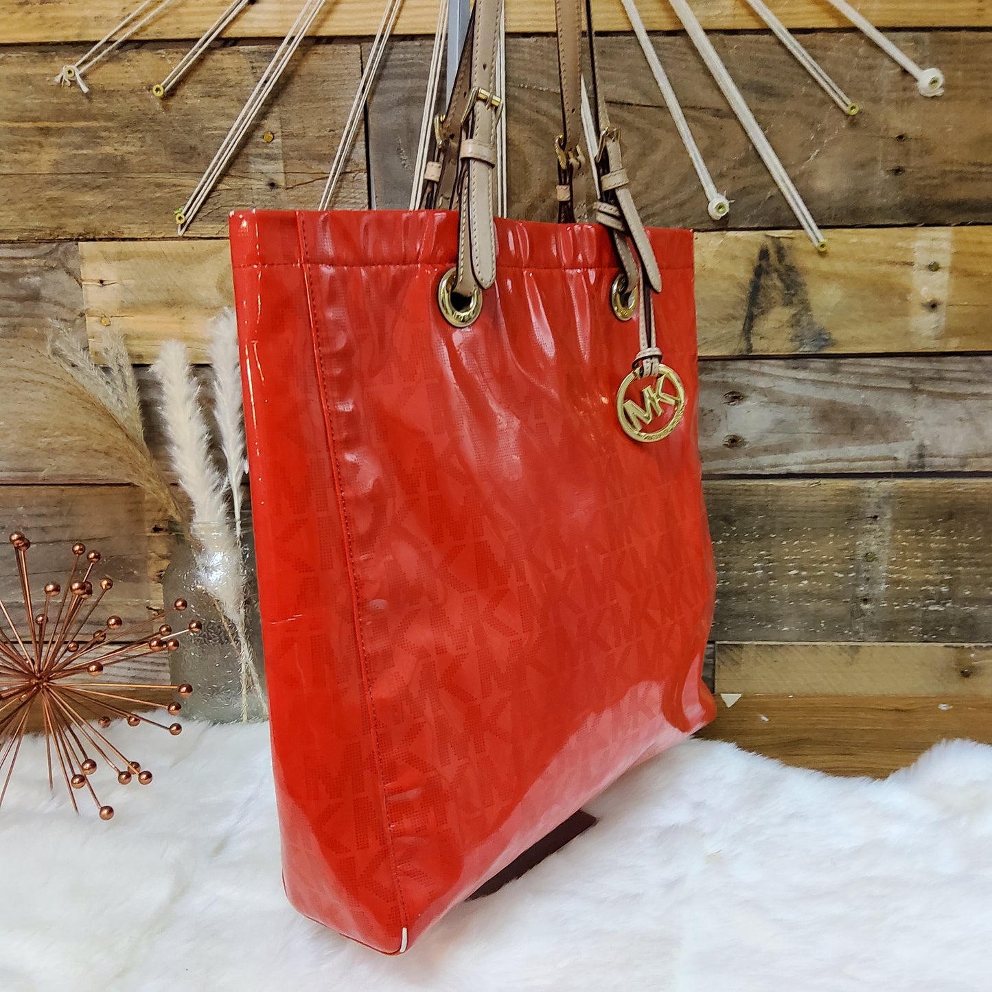 Michael Kors Red Patent Leather Tote