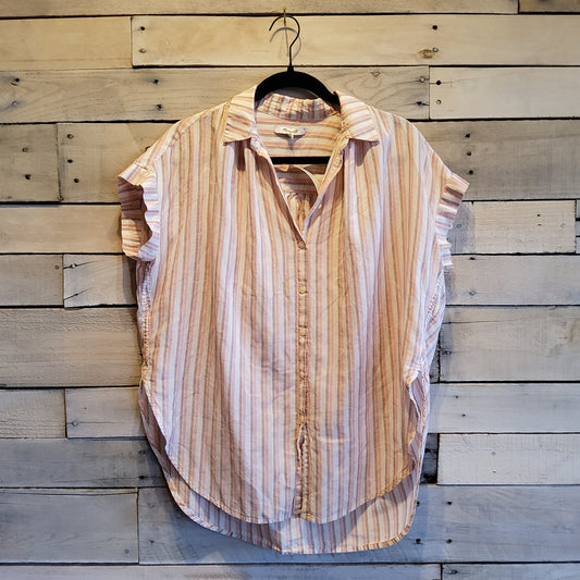 Madewell Striped Button Up Top Sz S