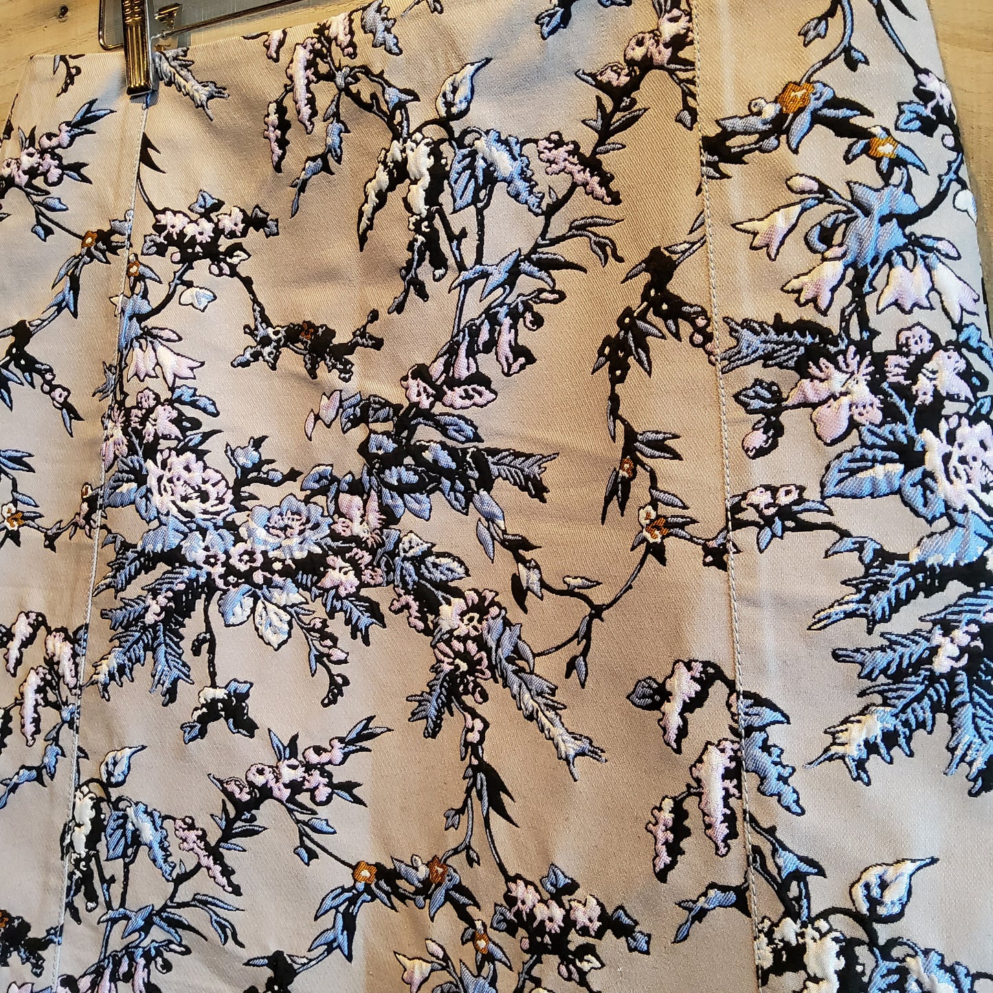 Loft Satin Embroidery Mini Skirt Sz 10