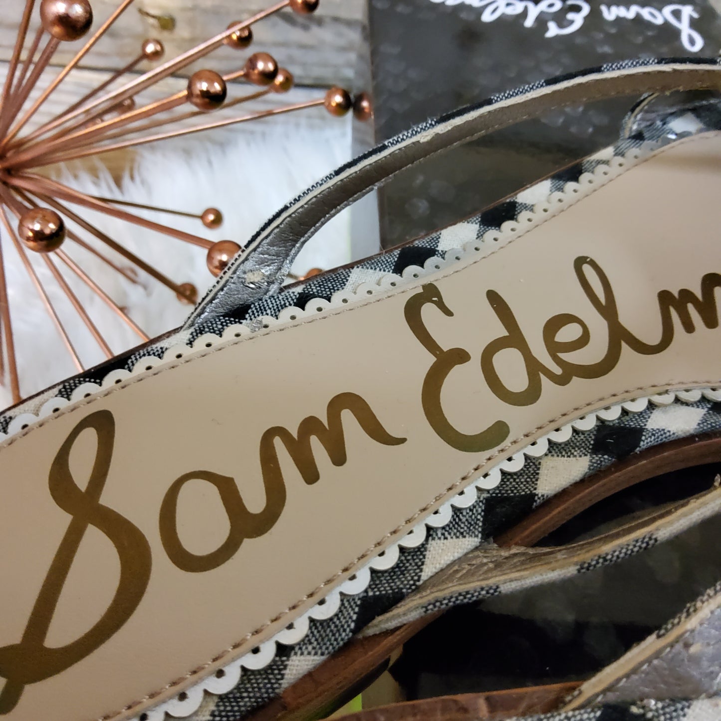 Sam Edelman Studded Gingham Sandals Sz 8