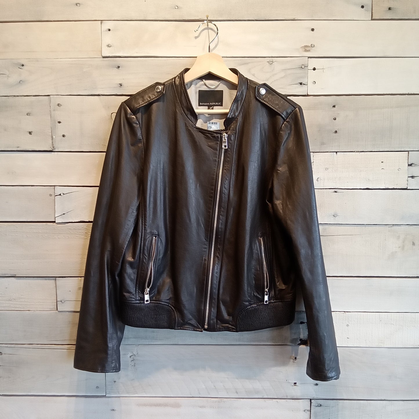 Banana Republic Leather Moto Jacket Sz L
