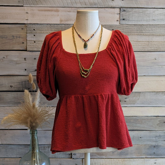 Madewell Red Knit Top Sz XS