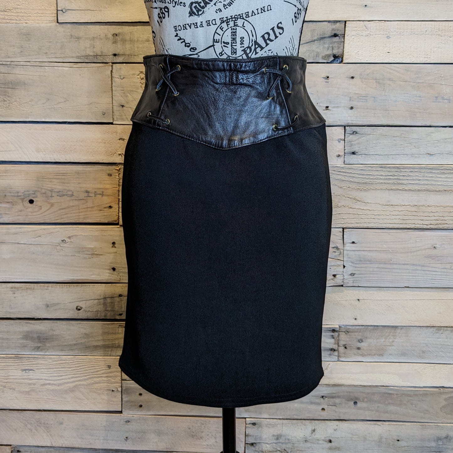 Firenze Vintage Leather Banded Skirt Sz 6