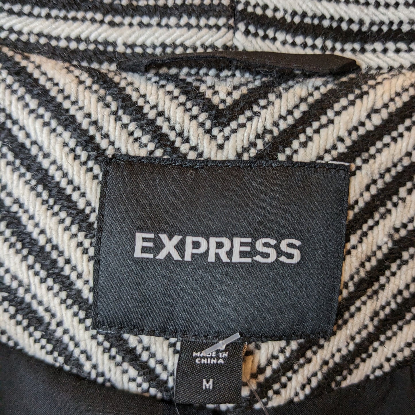 Express Chevron Knit Coat Sz M