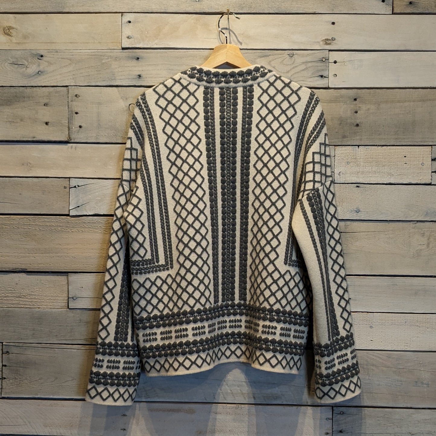 Tory Burch Quilted Wool Sweater Sz M