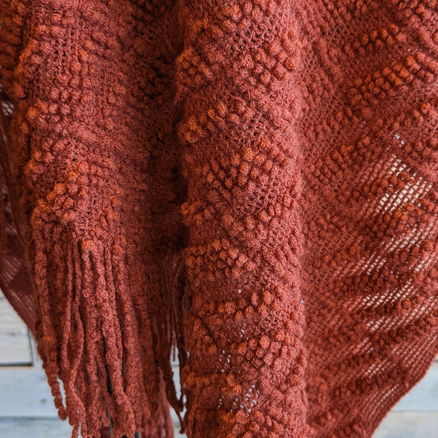 Burnt Orange Poncho Sweater O/S
