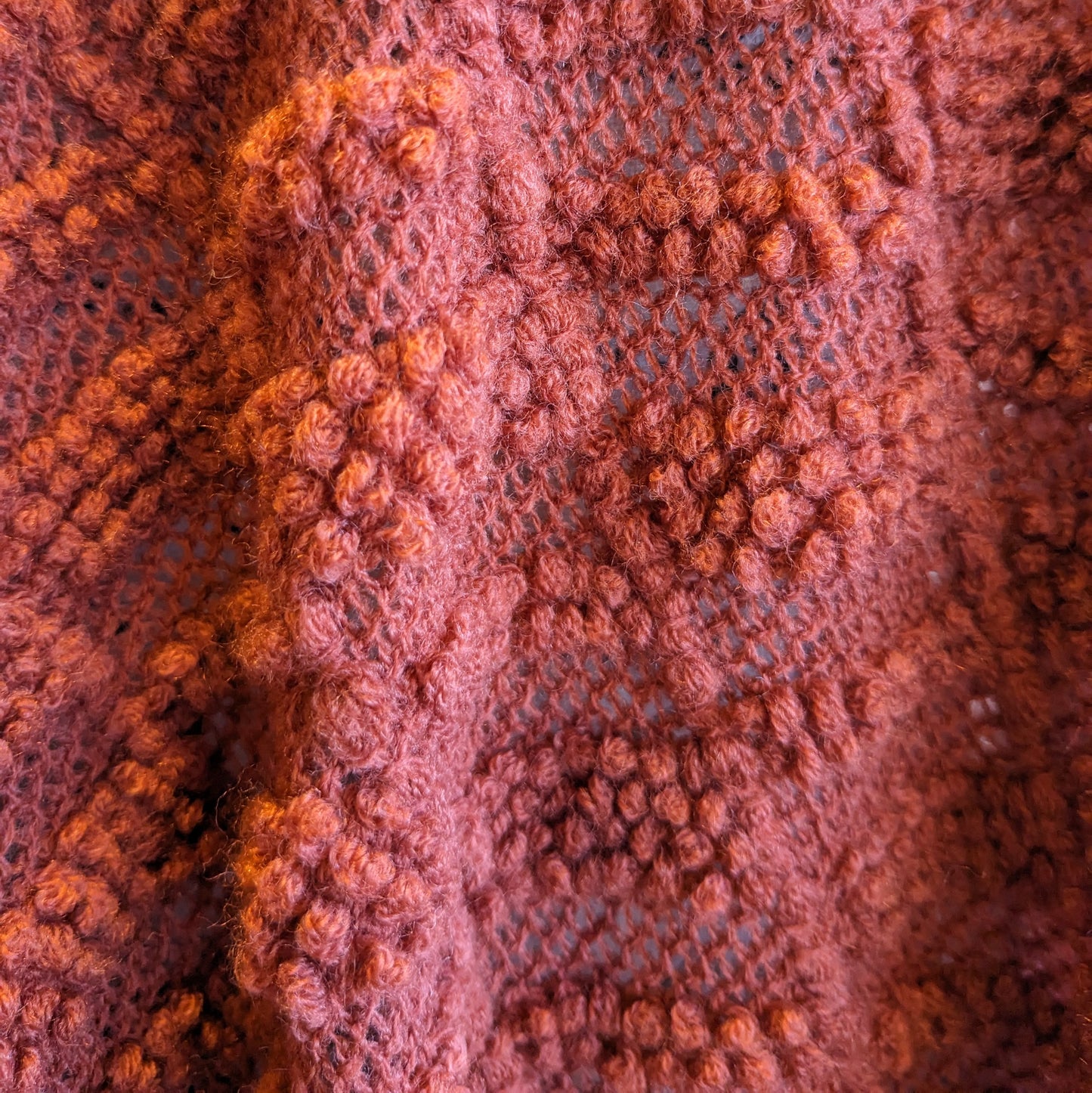 Burnt Orange Poncho Sweater O/S