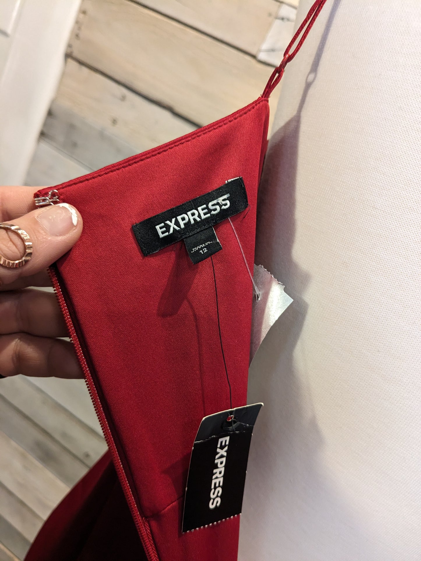 Express Red Satin Maxi Dress Sz 12
