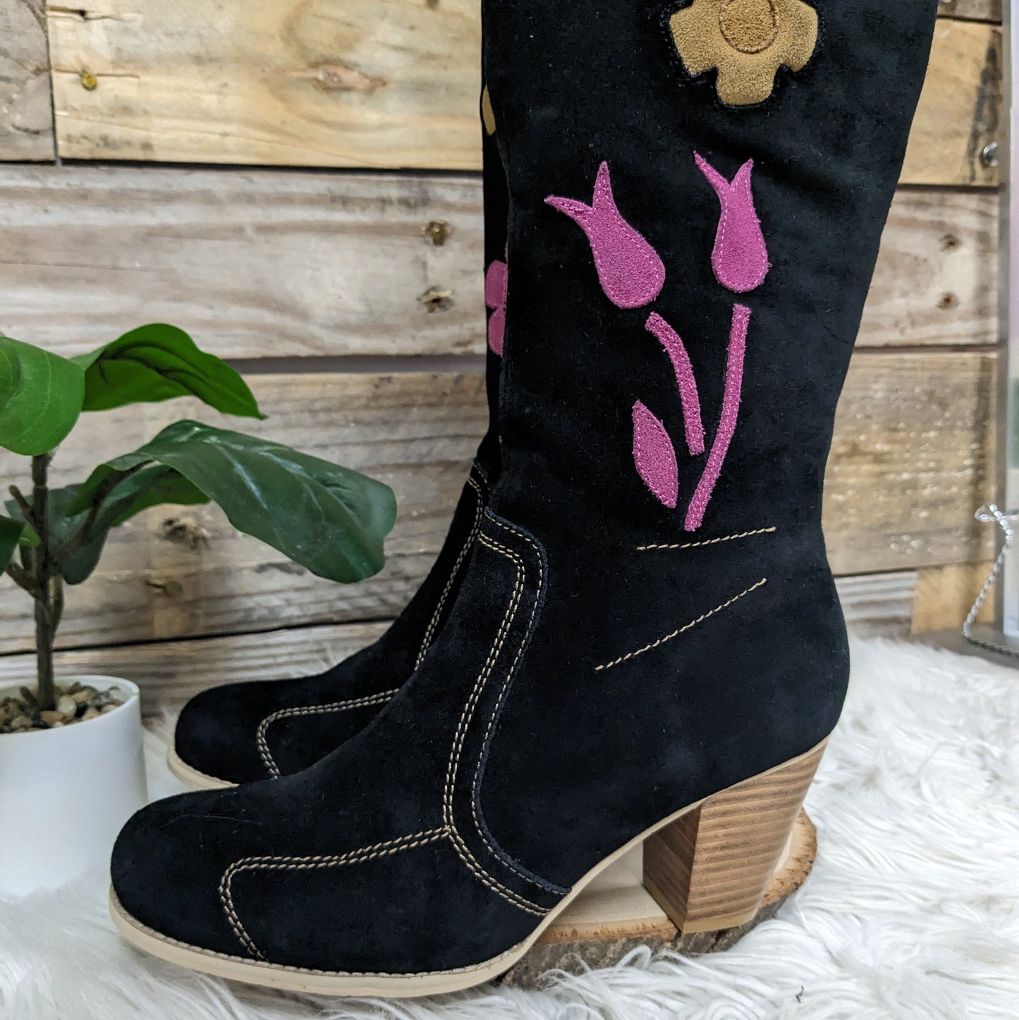 Who's That Girl Cut Out Boots Sz EU38