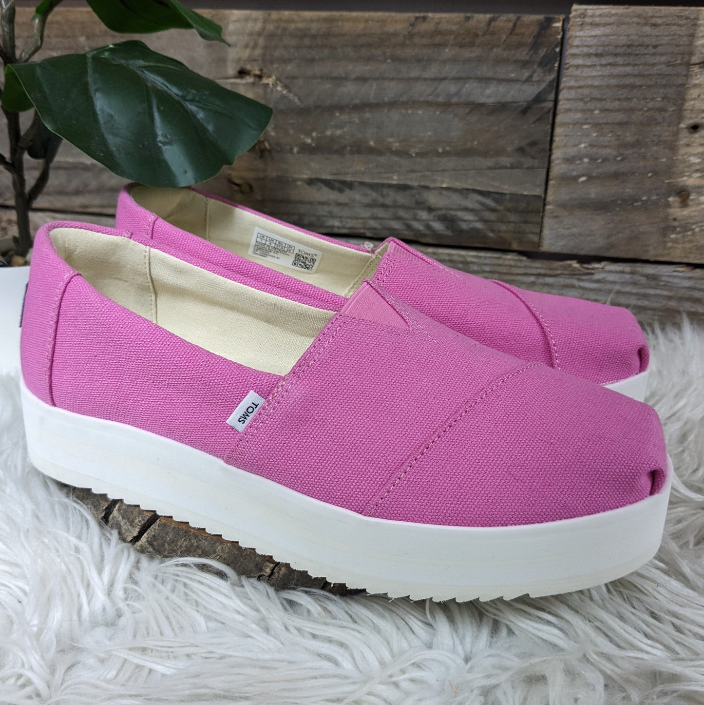 Toms Pink Platform Sneakers Sz 7