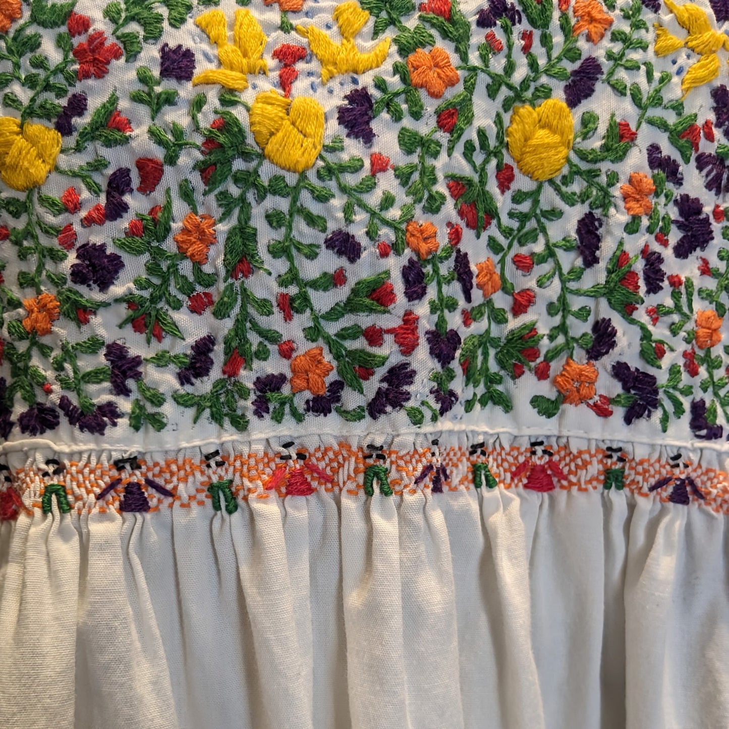 Vintage Hand Embroidery Dress Sz S/M