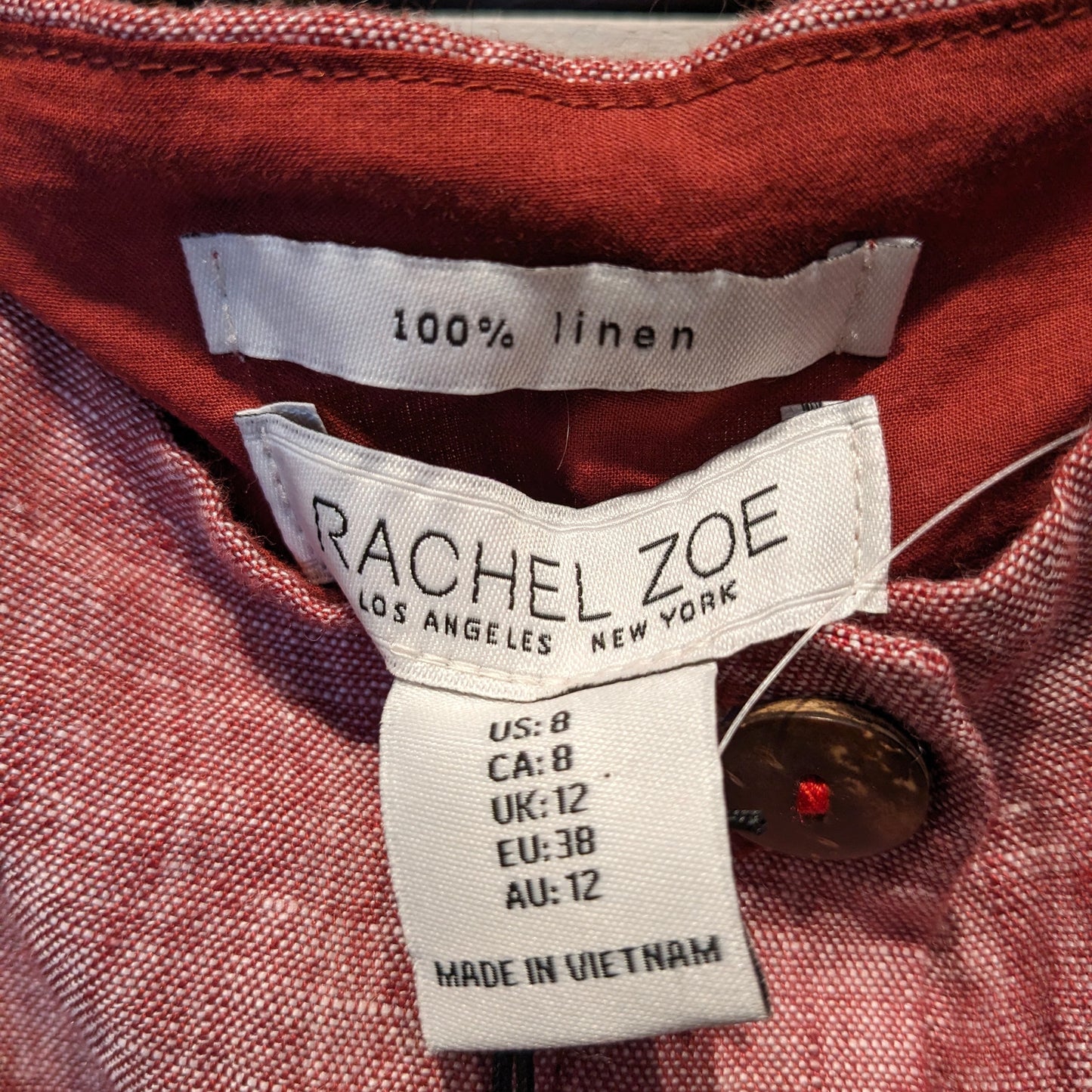Rachel Zoe Linen Midi Dress Sz 8