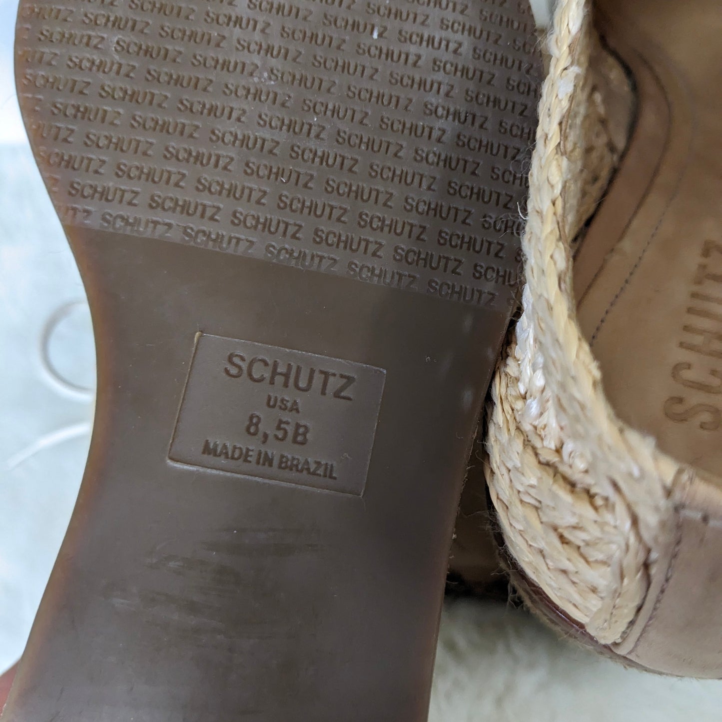 Schultz Woven Straw Platform Loafers Sz 8.5