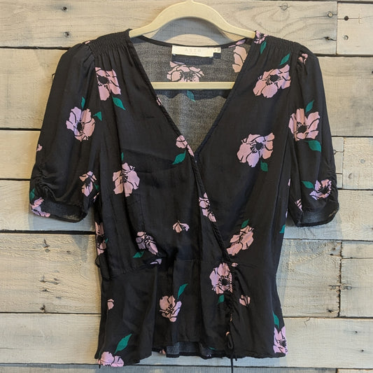 ASTR Floral Wrap Top Sz S