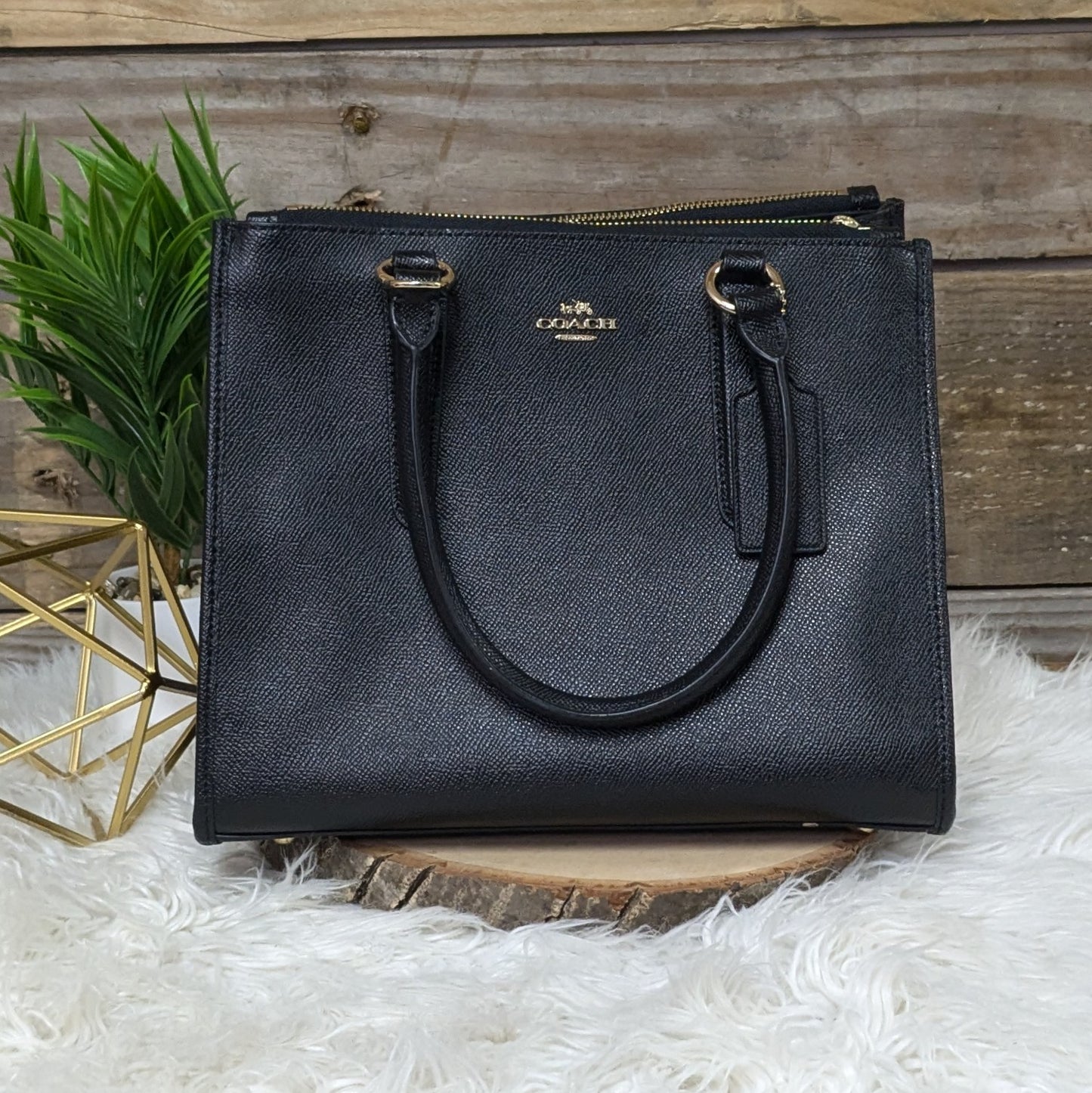 Coach Black Leather Tote