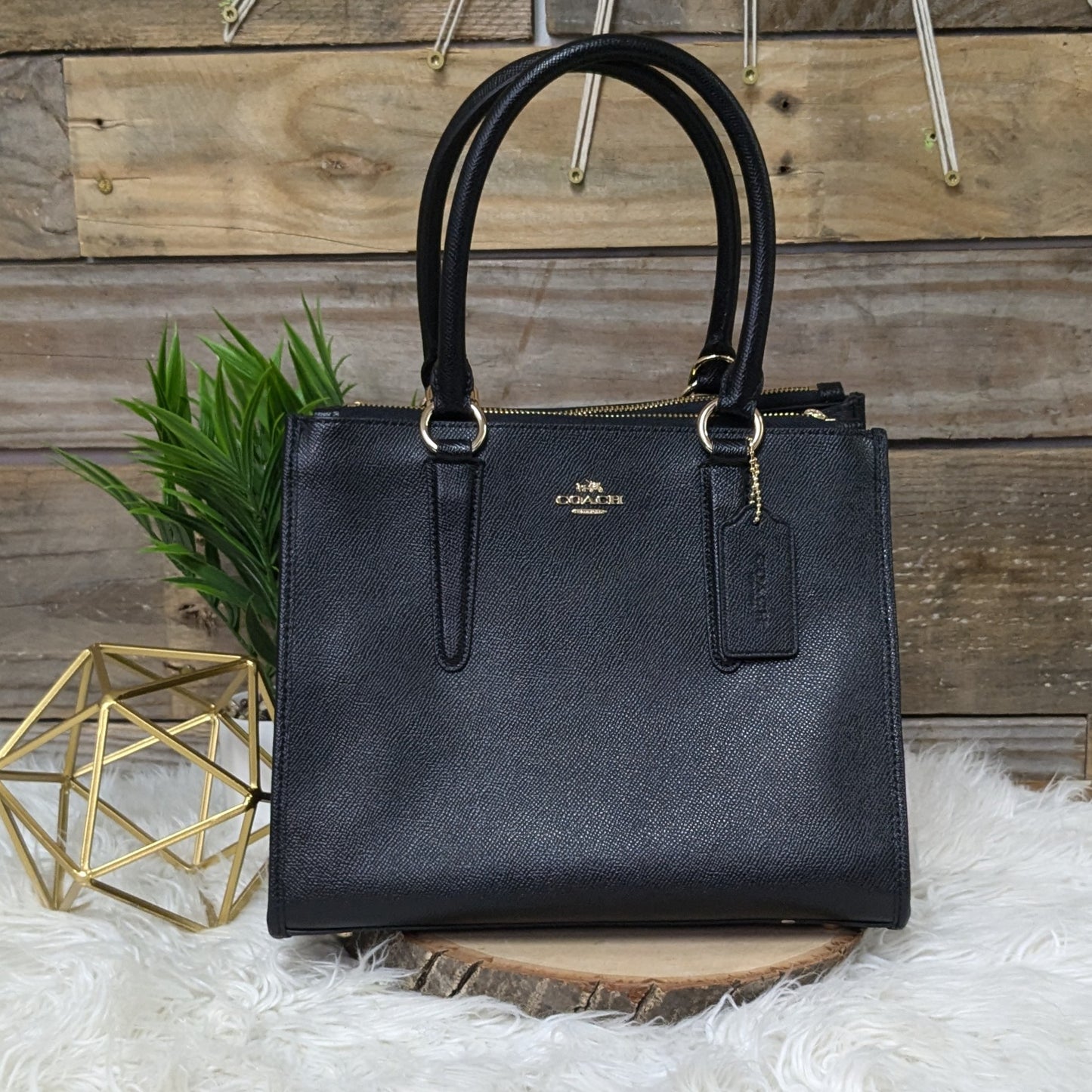 Coach Black Leather Tote