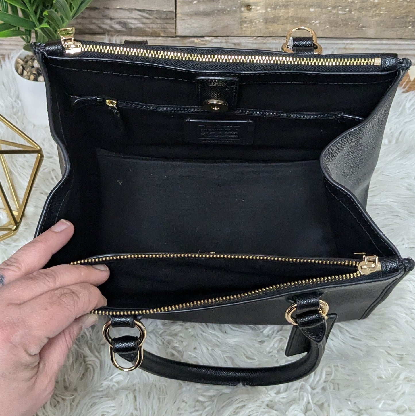 Coach Black Leather Tote