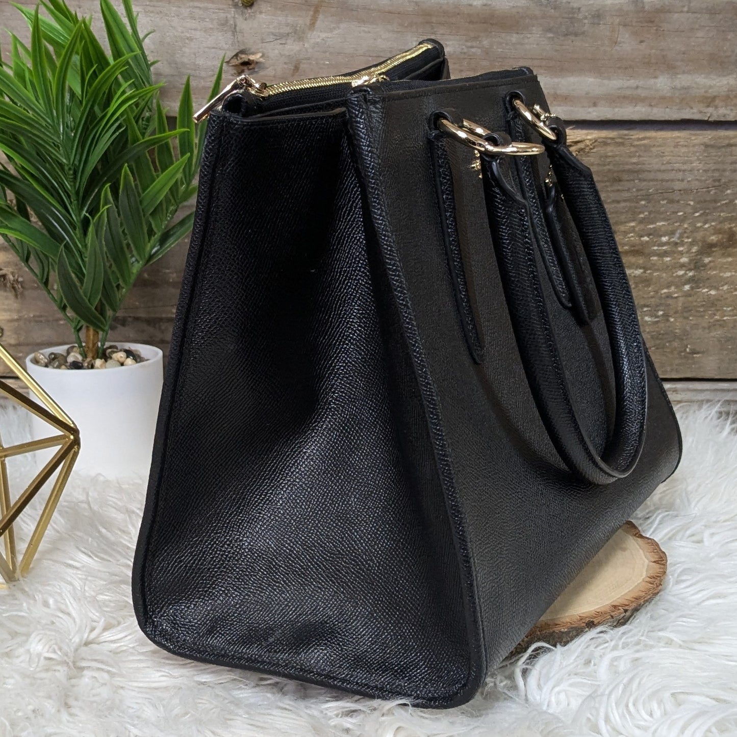 Coach Black Leather Tote