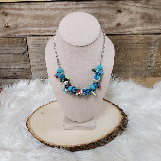 EL Turquoise Cluster Necklace