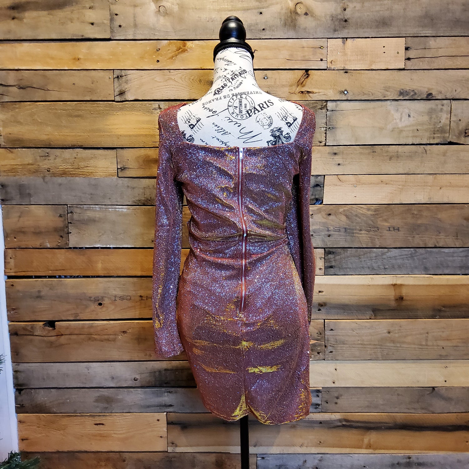 Shein Rose Gold Shimmer Dress