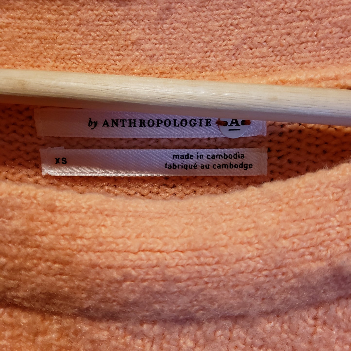 Anthropologie Peach Sweater Sz XS