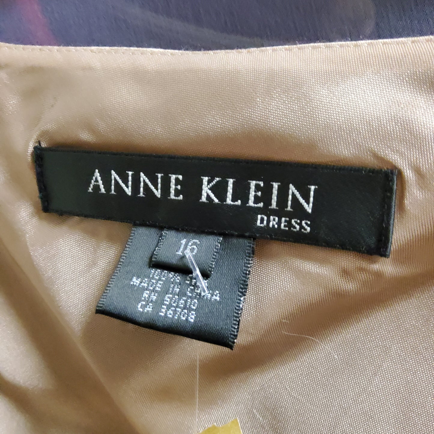 Vintage Anne Klein Satin Dress Sz 16